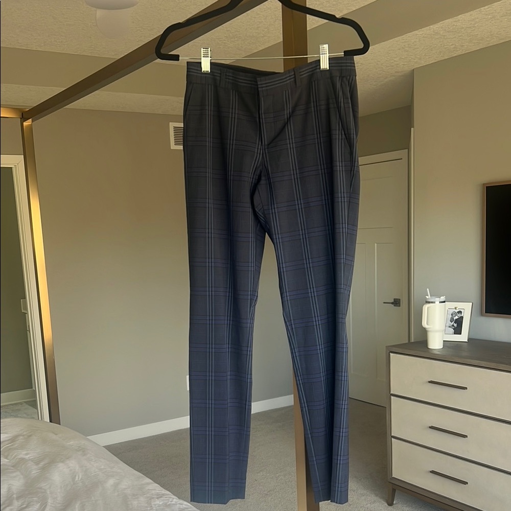 Chic Navy Checkered Pants